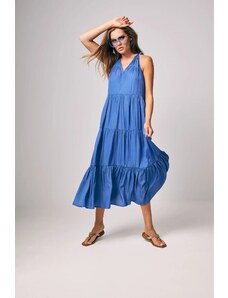 COSTAMANI Light fabric long V dress indigo 2404314 2404314