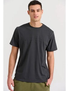 Funky Buddha ανδρικό βαμβακερό t-shirt ανθρακί FBM009-026-04-anthr