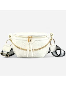 Fragola Γυναικεία τσάντα μέσης FHB22 Λευκό/Μαύρο