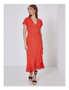 Celestino Κρουαζέ φόρεμα με βολάν κοκκινο για Γυναίκα