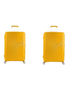 American Tourister Soundbox Spinner 4 set 2 Βαλίτσες Καμπίνας με ύψος 55cm σε Κίτρινο χρώμα