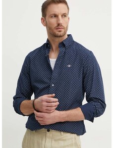 Βαμβακερό πουκάμισο Gant ανδρικό, χρώμα: ναυτικό μπλε