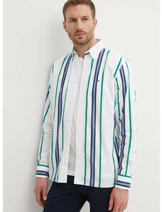 Βαμβακερό πουκάμισο Tommy Hilfiger ανδρικό, χρώμα: άσπρο, MW0MW34554