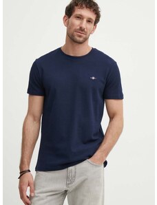 Βαμβακερό μπλουζάκι Gant ανδρικό, χρώμα: ναυτικό μπλε, 2013033
