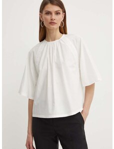 Βαμβακερή μπλούζα Weekend Max Mara γυναικεία, χρώμα: άσπρο, 2415161032600