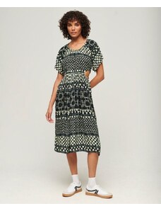 Superdry D2 Ovin Printed Cut Out Midi Dress