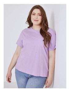 Celestino T-shirt με strass μωβ ανοιχτο για Γυναίκα