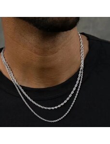 DOUBLE STEEL CHAIN NECKLACE