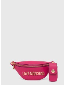 Δερμάτινη τσάντα φάκελος Love Moschino χρώμα: ροζ, JC4329PP0GK1060A