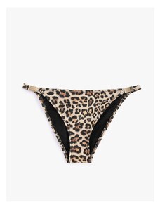 Koton Leopard Pattern Bikini Bottoms With Metal Accessories