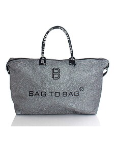 BagtoBag Τσάντα ώμου- σάκος με Glitter - DD441 - Ανθρακί