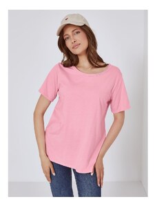 Celestino T-shirt με αφινίριστη λαιμόκοψη ροζ για Γυναίκα