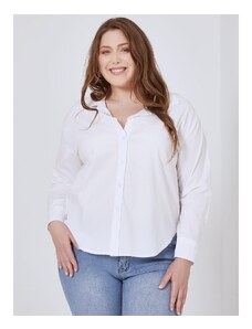Celestino Μονόχρωμο πουκάμισο με βαμβάκι λευκο για Γυναίκα