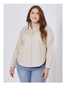 Celestino Μονόχρωμο πουκάμισο με βαμβάκι μπεζ για Γυναίκα
