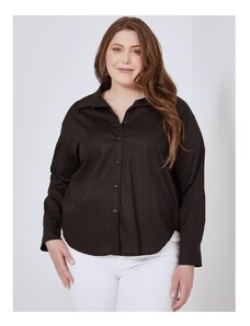 Celestino Μονόχρωμο πουκάμισο με βαμβάκι μαυρο για Γυναίκα