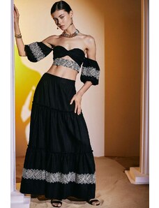 Set Lace Top M-1570 & Skirt M-5210 Black