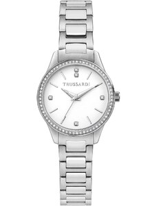 TRUSSARDI T-Sky Crystals - R2453151520, Silver case with Stainless Steel Bracelet