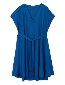 Islandboutique Satin Ecovero Mini Dress Philosophy Blue