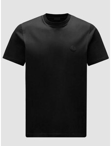 Moncler T-shirt κανονική γραμμή μαύρο βαμβακερό