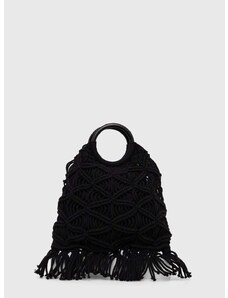 Βαμβακερή τσάντα Sisley χρώμα: μαύρο