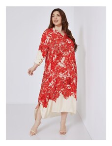 Celestino Εμπριμέ φόρεμα με γιακά κοκκινο για Γυναίκα