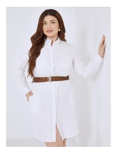 Celestino Ασύμμετρο φόρεμα με ζώνη λευκο για Γυναίκα
