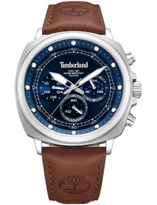 TIMBERLAND WILLISTON SMALL - TDWGF0041201, Silver case with Brown Leather Strap