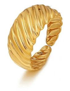 Charmy Ατσάλινο δαχτυλίδι επιχρυσωμένο one size (R1374)