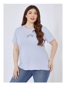 Celestino T-shirt με strass ουράνιο τόξο γαλαζιο για Γυναίκα