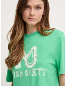 T-shirt από μείγμα μεταξιού Miss Sixty SJ3520 S/S T-SHIRT χρώμα: πράσινο, 6L2SJ3520000