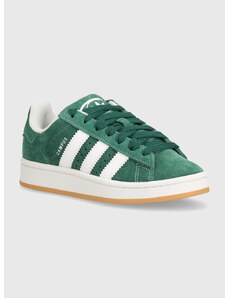 Σουέτ αθλητικά παπούτσια adidas Originals Campus 00s J χρώμα: πράσινο, IH7492