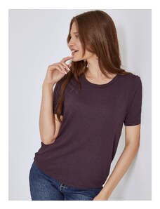 Celestino Κοντομάνικη μπλούζα με απαλή υφή μωβ σκουρο για Γυναίκα