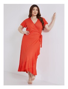 Celestino Κρουαζέ φόρεμα με βολάν κοκκινο για Γυναίκα