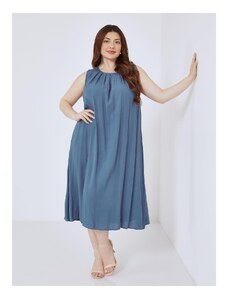 Celestino Midi φόρεμα με πιέτες μπλε ραφ για Γυναίκα