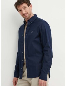 Βαμβακερό πουκάμισο Gant ανδρικό, χρώμα: ναυτικό μπλε