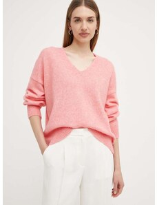 Μάλλινο πουλόβερ Boss Orange γυναικείο, χρώμα: ροζ