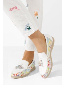 Zapatos Μοκασίνια γυναικεια δερματινα Takara λευκά