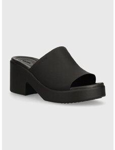Παντόφλες Crocs Brooklyn Slide Heel χρώμα: μαύρο, 209408