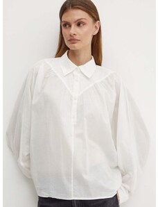 Βαμβακερή μπλούζα Sisley γυναικεία, χρώμα: μπεζ