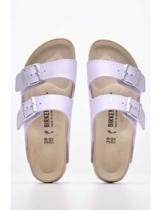 Γυναικεία Flats Arizona.Shiny Μωβ ECOleather Birkenstock