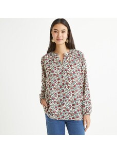 ANNE WEYBURN Μακρυμάνικη φλοράλ μπλούζα με στρογγυλή λαιμόκοψη