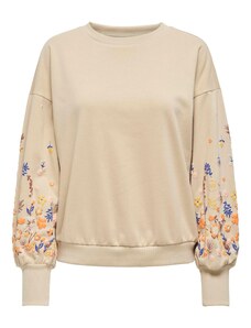 ONLY Μπλούζα φούτερ 'ONLBrooke' ανοικτό μπεζ / ναυτικό μπλε / καφέ / πορτοκαλί