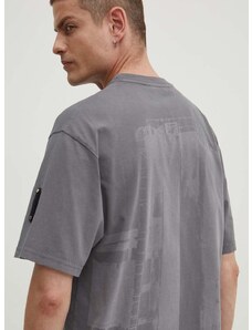 Βαμβακερό μπλουζάκι A-COLD-WALL* Discourse T-Shirt ανδρικό, χρώμα: γκρι, ACWMTS187