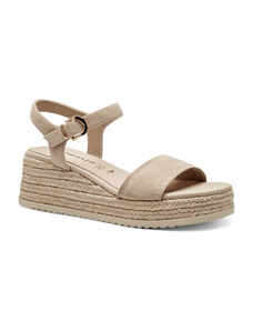 Tamaris Beige Γυναικεία Ανατομικά Δερμάτινα Σανδάλια Μπεζ (1-28061-42-400)