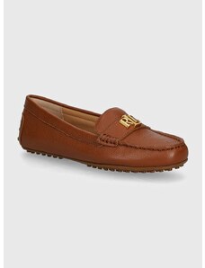 Δερμάτινα μοκασίνια Lauren Ralph Lauren Barnsbury χρώμα: καφέ, 802942768002