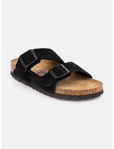 Παντόφλες σουέτ Birkenstock Arizona SFB γυναικείες, χρώμα: μαύρο, 951323