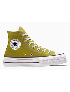 Πάνινα παπούτσια Converse Chuck Taylor All Star Lift χρώμα: πράσινο, A08286C