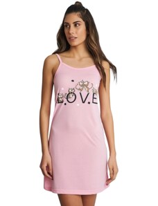 FashionWoman Βαμβακερό νυχτικάκι με λεπτή τιράντα Love