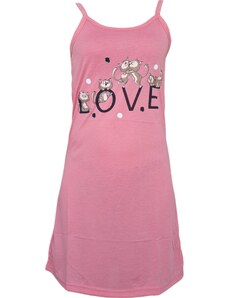 FashionWoman Βαμβακερό νυχτικάκι με λεπτή τιράντα Love