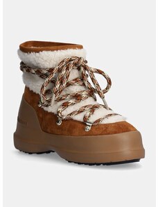 Μπότες χιονιού σουέτ Moon Boot MB LUNA BOOT SHEARLING χρώμα: καφέ, 80D2480020 MA03